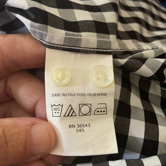 Michael Kors, men’s black and white gingham button down shirt, 17/32–33 - Picture 8 of 9